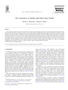 The economics of quality-equivalent store brands