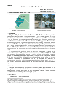 Ecuador Sub-Transmission (Phase B-1) Project 1. Project Profile