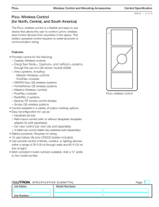 Pico Wireless Control Specification Submittal