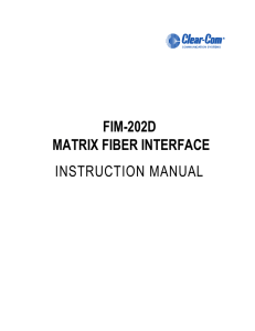 fim-202d matrix fiber interface instruction manual - Clear-Com