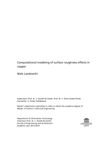 Niels Lambrecht copper Computational modeling of surface