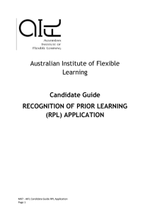 Australian Institute of Flexible Learning Candidate Guide