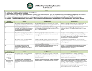UAB Teaching Competency Evaluation Rubric Guide
