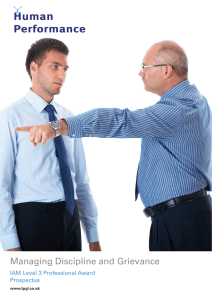 Managing Discipline and Grievance