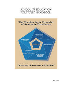 SCHOOL OF EDUCATION PORTFOLIO HANDBOOK