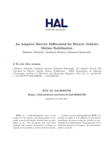 An Adaptive Electric Differential for Electric Vehicles Motion
