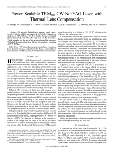 CW Nd:YAG laser with thermal lens compensation