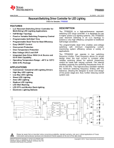 Resonant-Switching Driver Controller for LED Lighting