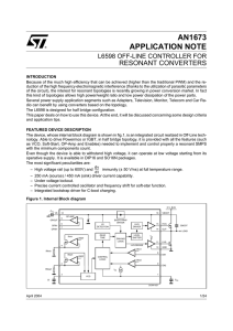 L6598 off-line controller for resonant converters