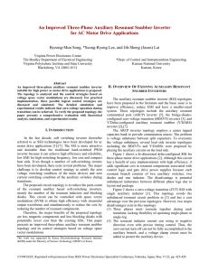 An Improved Three-Phase Auxiliary Resonant Snubber Inverter for