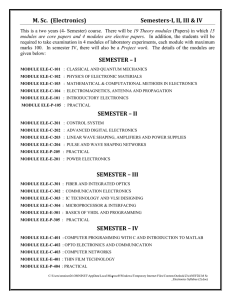 M.Sc. (Electronics)