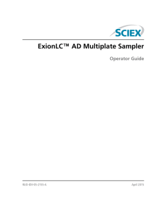 ExionLC™ AD Multiplate Sampler Operator Guide