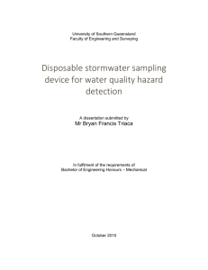 Disposable stormwater sampling device for water