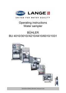 Operating instructions Water sampler BÜHLER BU 4010/3010//4210