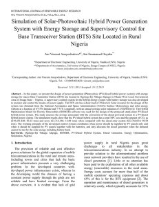 Simulation of Solar-Photovoltaic Hybrid Power Generation System