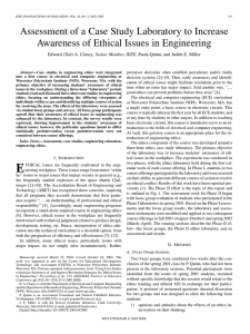 Assessment of a Case Study Laboratory to Increase Awareness of