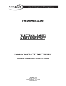 "ELECTRICAL SAFETY IN THE LABORATORY"