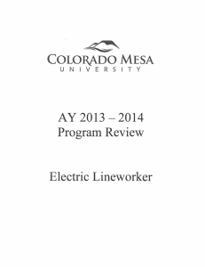 AY 2013-2014 Program Review Electric Lineworker
