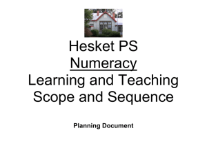 Hesket PS Numeracy Learning and Teaching Scope and Sequence