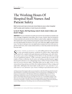 The Working Hours Of Hospital Staff Nurses And Patient Safety