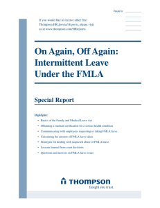 On Again, Off Again: Intermittent Leave Under the FMLA