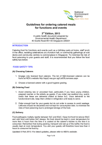 Guidelines for ordering catered meals for functions and events