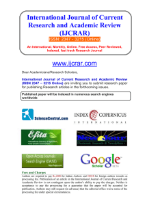 Call for Papers - International Journal of Current Research and