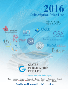 Subscription Price List - Globe Publication Pvt. Ltd.