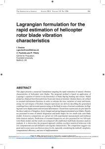 Lagrangian formulation for the rapid estimation of helicopter rotor