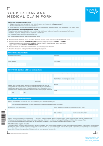 your extras and medical claim form