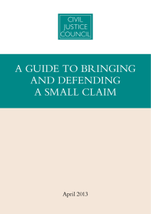 A Guide to BrinGinG And defendinG A SmAll clAim