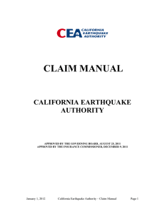 CEA Claim Manual - California Earthquake Authority