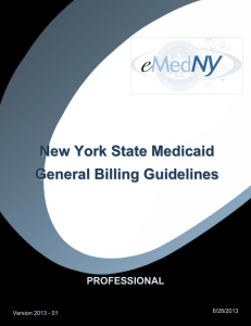 NYS Medicaid General Billing Guidelines