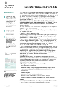 Notes for completing form R40