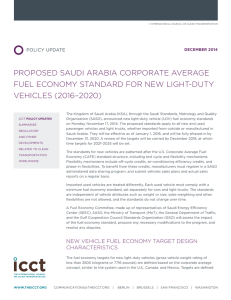 Proposed Saudi Arabia Corporate Average Fuel Economy Standard