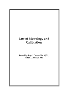 Law of Metrology and Calibration