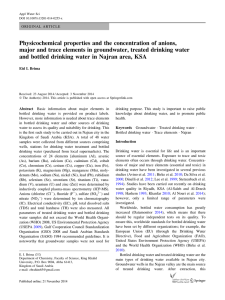 Physicochemical properties and the concentration of anions, major