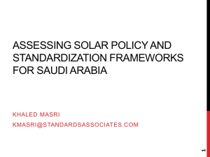 assessing solar policy and standardization frameworks for saudi