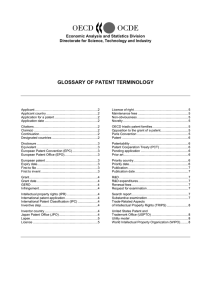 glossary of patent terminology