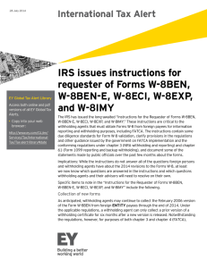 IRS issues instructions for requester of Forms W-8BEN