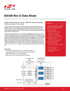 Si5348 Rev D Data Sheet -- Network Synchronizer for SyncE/ 1588