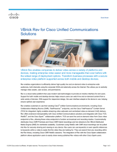 VBrick Rev for Cisco Unified Communications Solutions Data Sheet