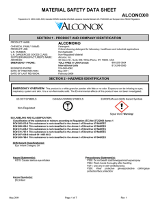 MATERIAL SAFETY DATA SHEET ALCONOX®