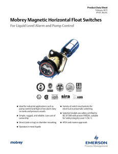 Product Data Sheet: Mobrey Magnetic Horizontal Float Switches For