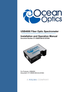 USB4000 Fiber Optic Spectrometer Installation and