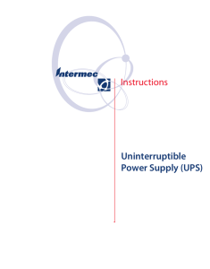 Uninterruptible Power Supply (UPS) Instructions