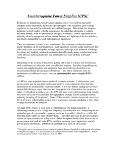 Uninterruptible Power Supplies (UPS)