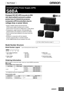 S8BA Uninterruptible Power Supplies (UPS) Datasheet
