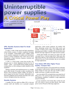 Uninterruptible power supplies Uninterruptible power