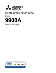 UNINTERRUPTIBLE POWER SUPPLY SPECIFICATIONS
